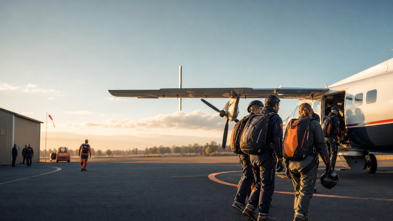 Avion de parachutisme sur une drop zone